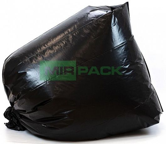 Мешки для мусора 360 литров, 65 мкм, в рулоне 10 штук, ПВД, черные, 2 слоя, плотные, 110х140 см - Вид 2