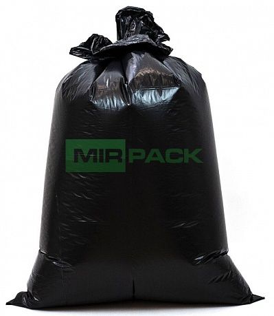 Мешки для мусора 120 л, 50 мкм, ПВД, черные, в рулоне 10 штук, 70x110 см, 2 слоя, строительные, плотные - Вид 2