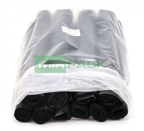 Мешки для мусора 180 литров, 35 мкм, 10 шт, ПВД, черные - 2х слойные - Вид 3