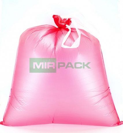 Мешки для мусора с завязками 120 л, 15 мкм, 10 шт, ПНД, красные - Вид 2