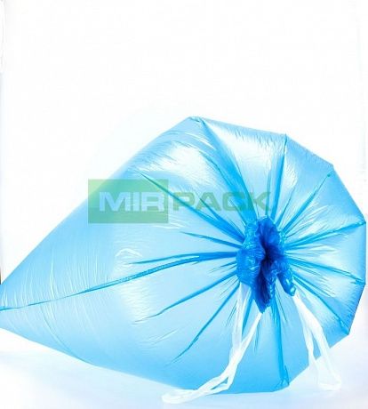 Мешки для мусора с завязками 120 л, 15 мкм, 10 шт, ПНД, синие, VIP - Вид 2