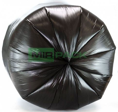 Мешки для мусора 120 л, 12 мкм, 10 шт. черные, в урны с педалью и крышкой - Вид 2